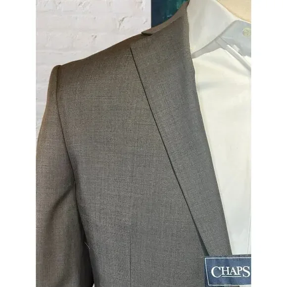 New Chaps Performance 44R Light Brown Nealhead Blazer Jacket Stretch Comfort - Picture 3 of 14